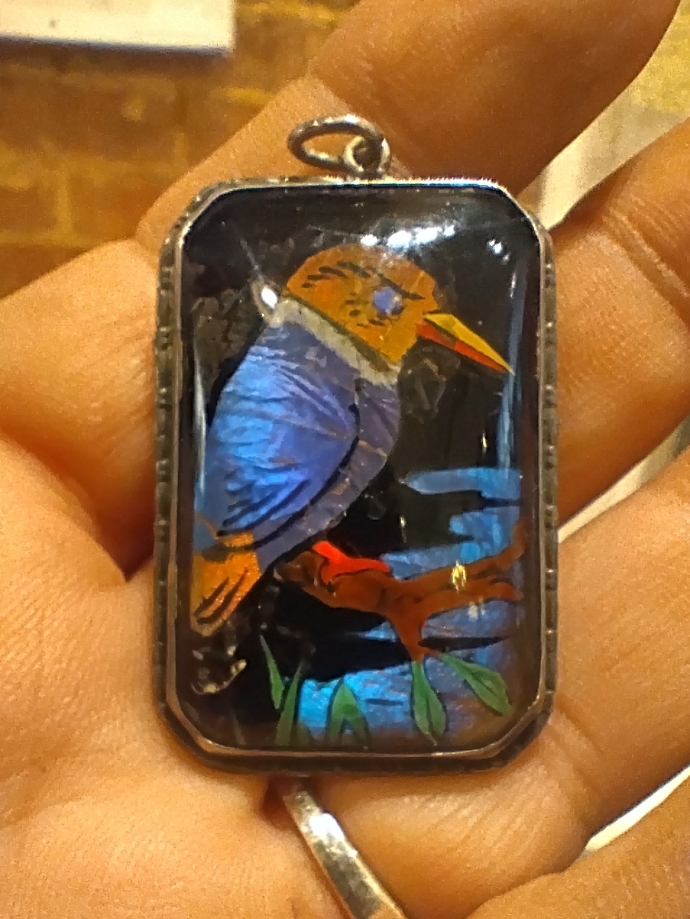 Thomas Mott Sterling Silver 925 Bird Landscape Art Deco 1920s Pin Brooch